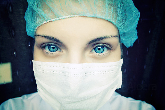 Lady in medical mask